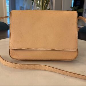 Nisolo Light Brown Tan Leather Crossbody Bag
